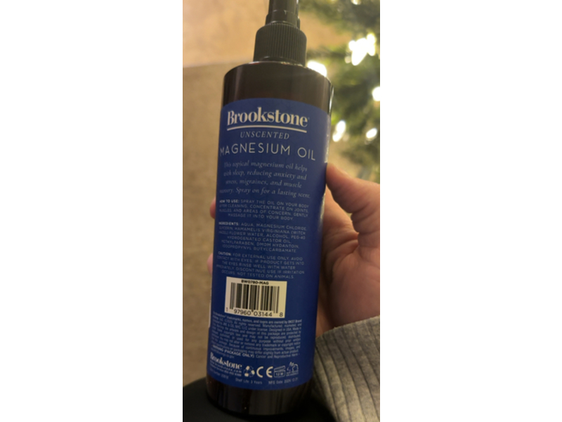 Brookstone Magnesium Oil, Unscented, 12 fl oz/355 mL