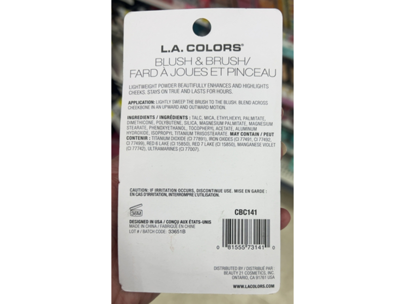 L.A. Colors Deluxe Blush & Brush, CBC141 Natural, 0.12 oz/3.5 g