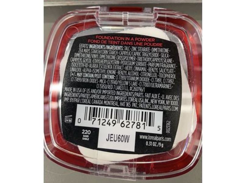 L'oreal Paris Infallible Foundation In A Powder, Up To 24H Fresh Wear, 220 Sand, 0.31 oz/9 g