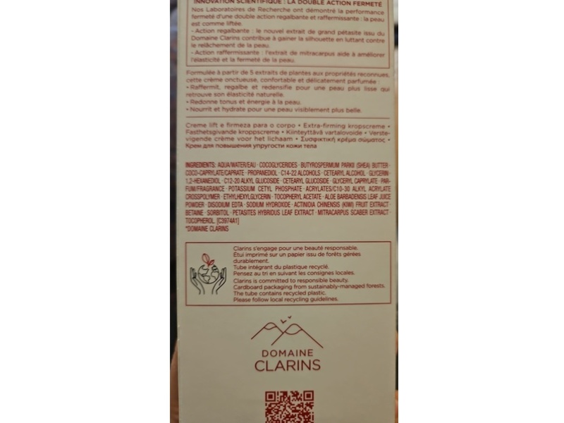 Clarins Paris Body Firming Extra-Firming Cream, 6.6 oz/200 mL