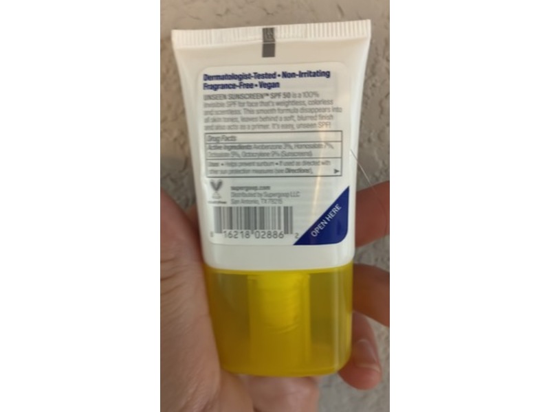 Supergoop Unseen Sunscreen, SPF 50 PA+++, 0.5 fl oz/15 mL