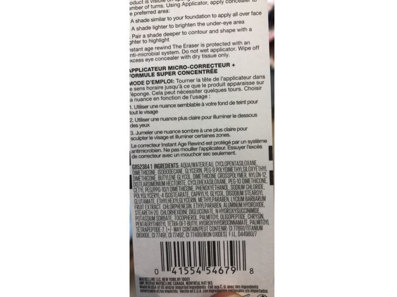 Maybelline New York Instant Age Rewind Eraser Dark Circles Treatment Concealer Makeup, Sand, 0.2 fl. oz.