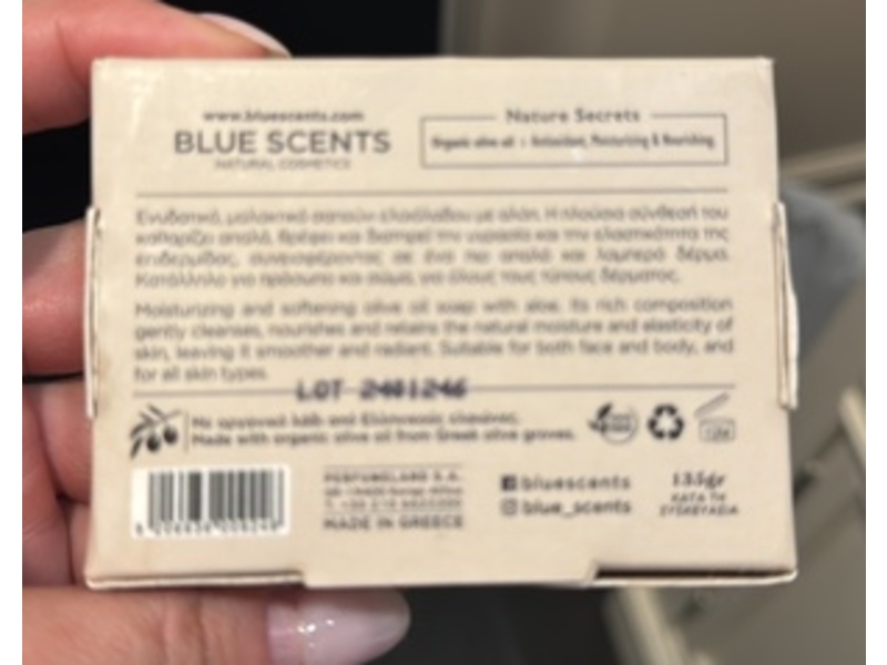 Blue Scents Soap Olive Oil, Pure Natural, 135 g