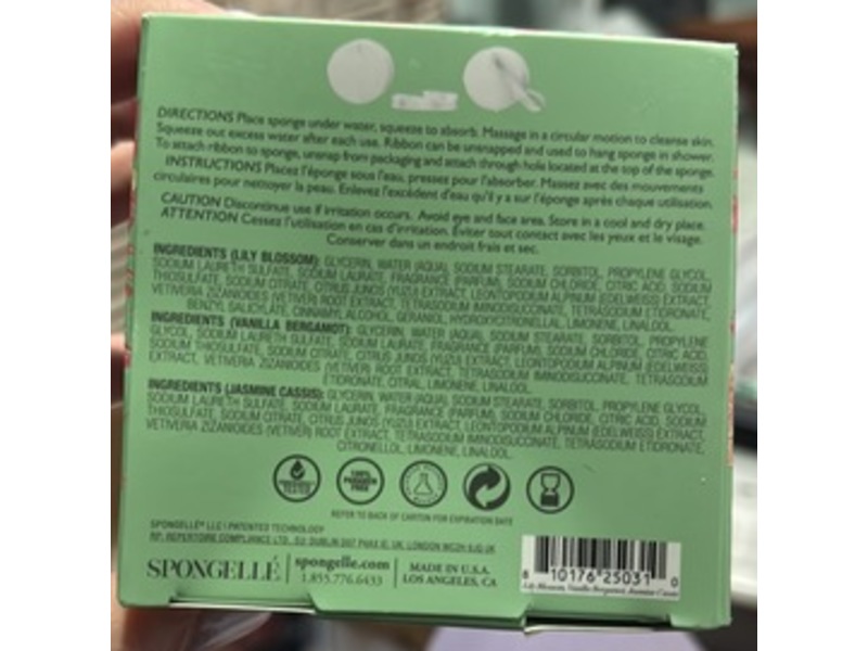 Spongelle Body Wash, Lily Blossom, Vanilla Bergamoot, Jasmine Cassis, 3 oz/85 g