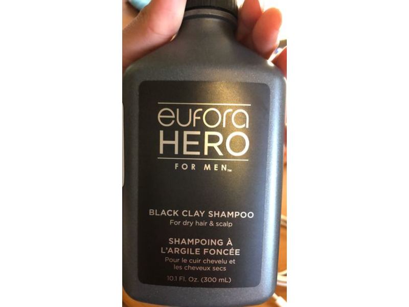 Eufora Hero For Men Black Clay Shampoo, Dry Hair & Scalp, 10.1 fl oz/300 mL