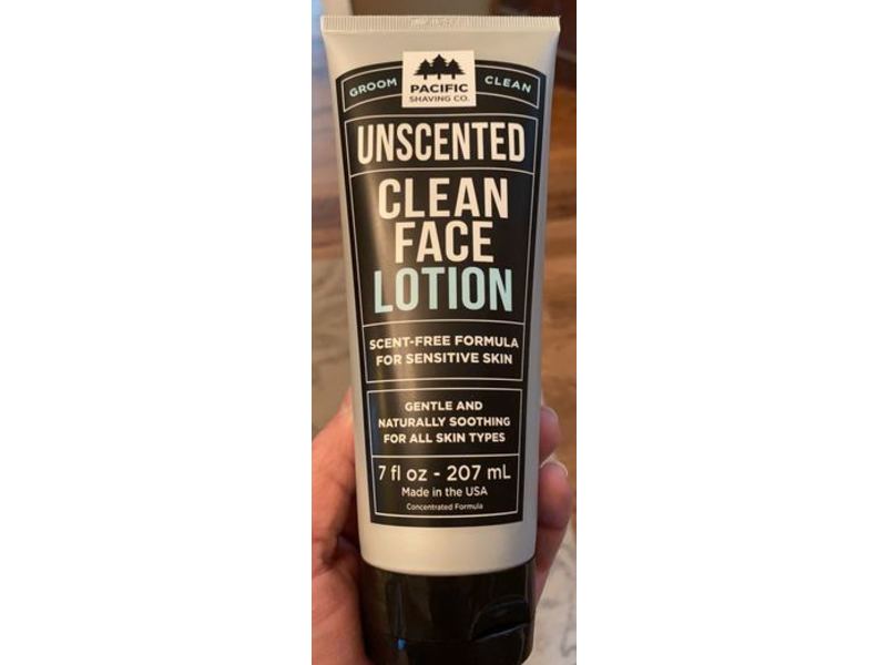 Pacific Shaving Company Clean Face Lotion, Unscented, 7 fl oz/207 mL