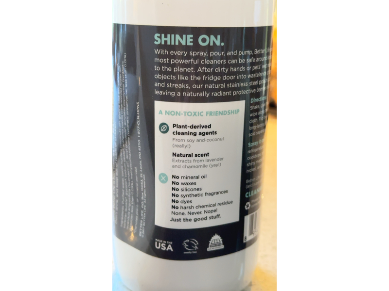 Better Life Stainless Steel Polish, Lavender & Chamomile, 16 oz/473 mL