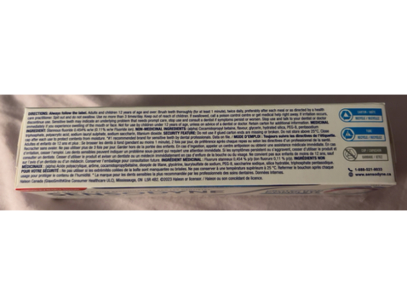 Sensodyne Complete Protection Toothpaste, Mint, 75mL