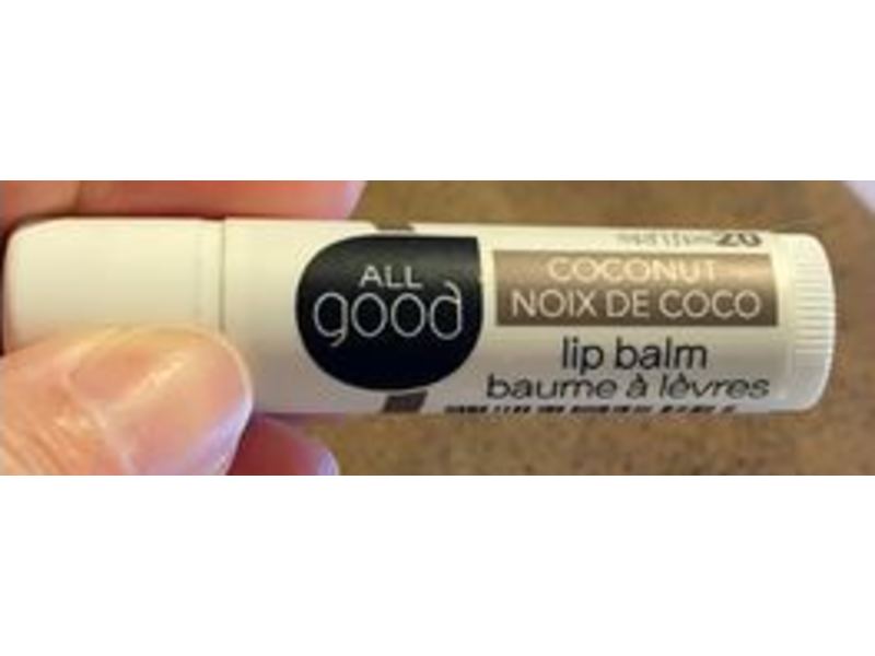 All Good Lip Balm, Coconut, SPF 20, 0.15 oz/4.25 g, Pack Of 3