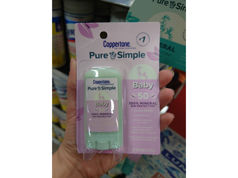 Coppertone Pure & Simple Baby SPF 50 Sunscreen Stick, 0.49 Ounce