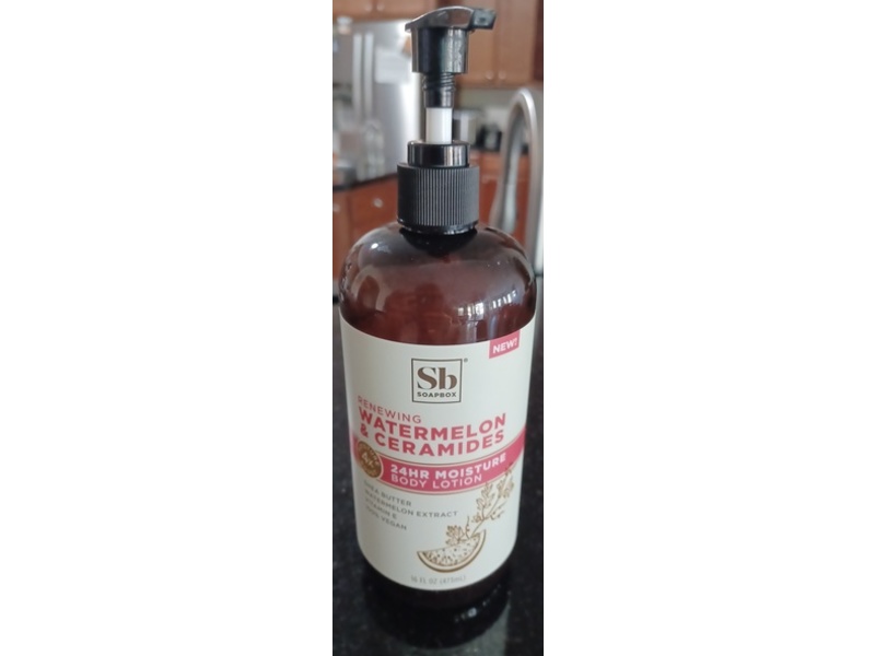 Soapbox Renewing 24 Hr Moisture Body Lotion, Watermelon & ceramides, 16 fl oz/473 mL, Pack Of 3
