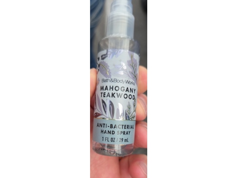 Bath & Body Works Anti-Bacterial Hand Spray, Mahogany Teak Wood, 1 fl oz/29 mL