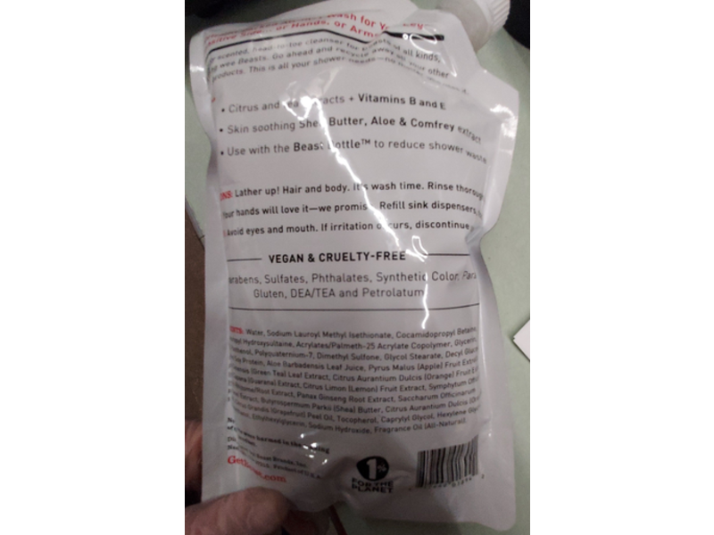 Beast Wash for Everyone, Aloe + Shea Butter + Ginseng & Orange, 16 fl oz/473 mL