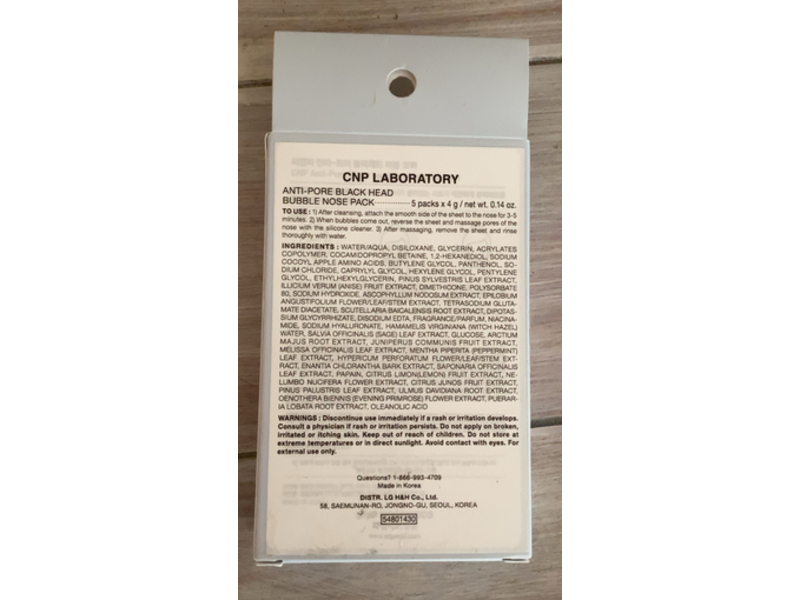 CNP Laboratory Anti-Pore Black Head Bubble Nose Pack, 0.14 oz/4 g, Pack Of 5