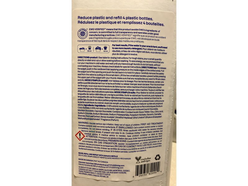 Attitude Nature Technology Laundry Detergent, Wildflowers, 160 Loads, 135.2 fl oz/4 L