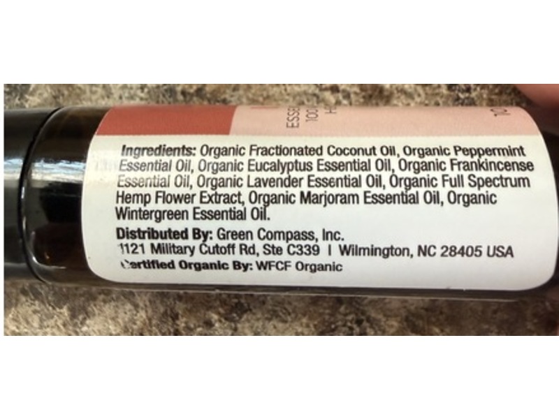 Infuse Crown By Green Compass Essential Oil Roll On, Hemp Flower Extract, 0.338 fl oz/10 mL