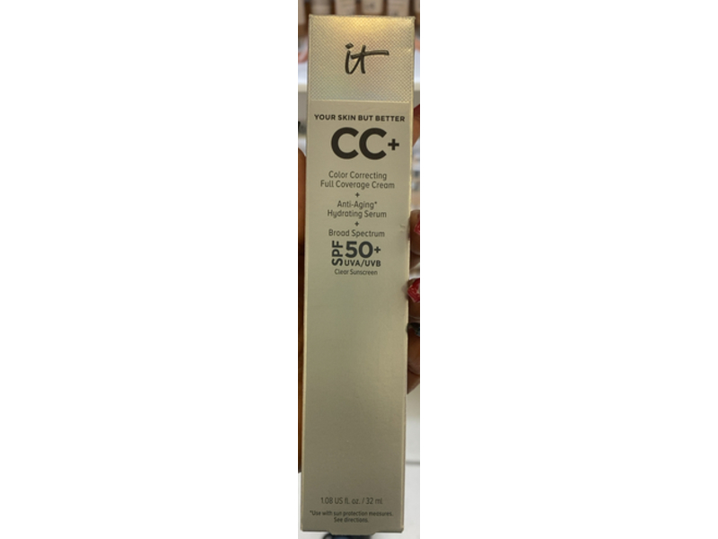 IT Cosmetics Your Skin But Better CC+ Cream Color Correcting Cream, SPF 50+, Natural Rich, 1.08 fl oz/32 mL