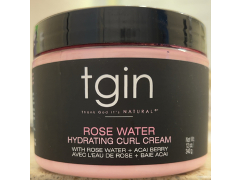Tgin Hydrating Curl Cream, Rose Water+ Acai Berry, 12 oz/340 g