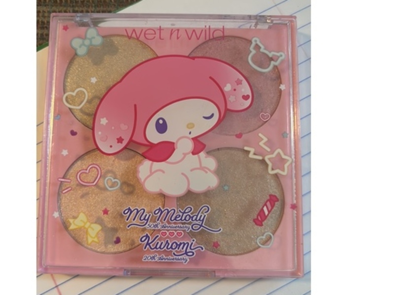 Wet N Wild My Melody & Kuromi Face Quad, My Sweet Glow, 0.5 oz/14 g