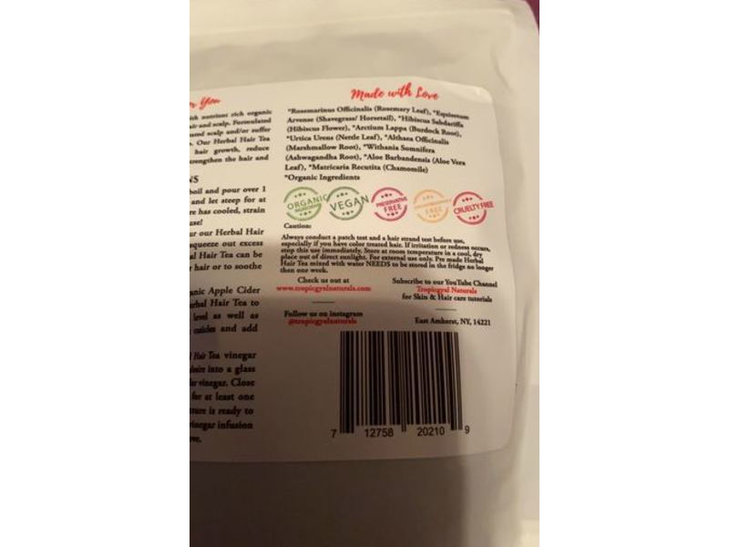 Tropicgyal Naturals Herbbal Hair Tea, 2.30 oz/65.20 g