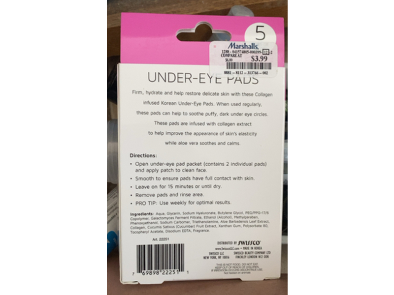 Precision Beauty Skin Firming Under - Eye Pads, Collagen + Aloe Vera, 5 Pairs