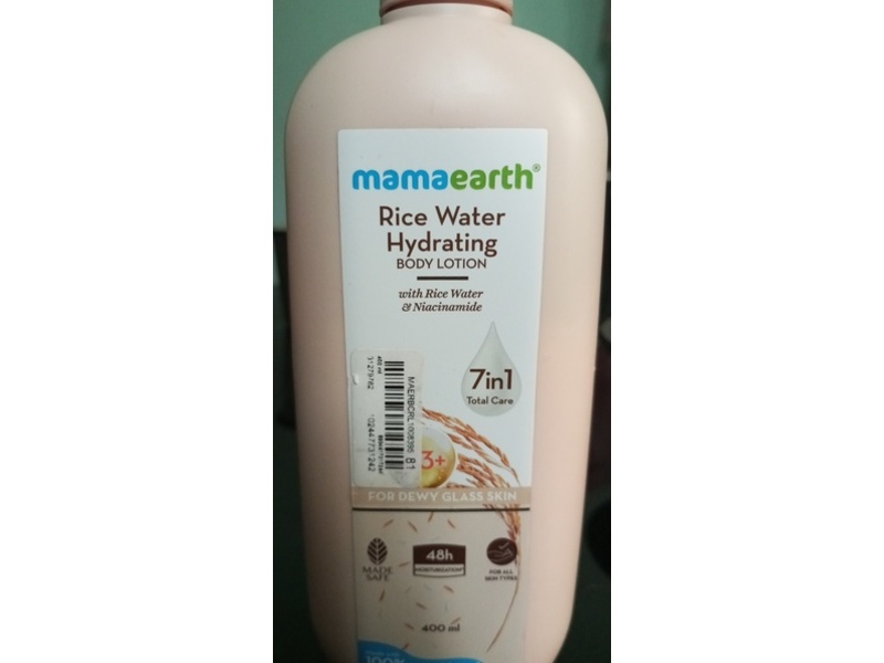 Mamaearth Rice Water Hydrating Body Lotion, Rice Water & Niacinamide, 400 mL