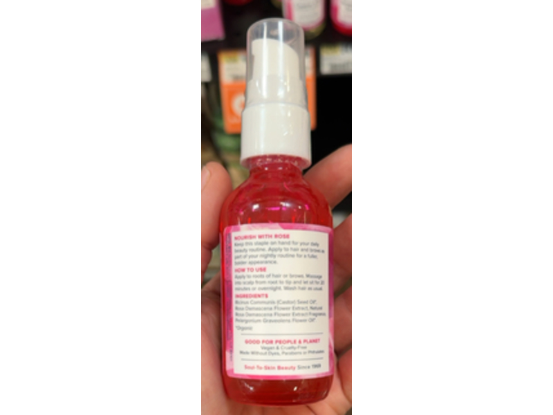 Heritage Store Rose Castor Oil Nourishing Treatment, Damask Rose & Cold-Pressed Castor Oil, 2 fl oz/59 mL