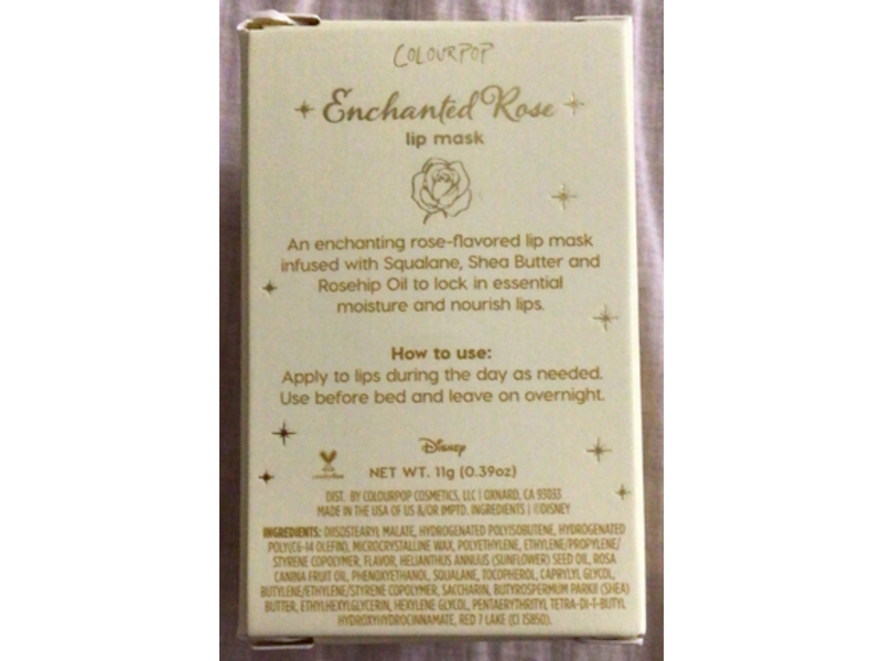 Colourpop Disney Beauty & The Beast Lip Mask, Enchanted Rose, 0.39 oz/11 g