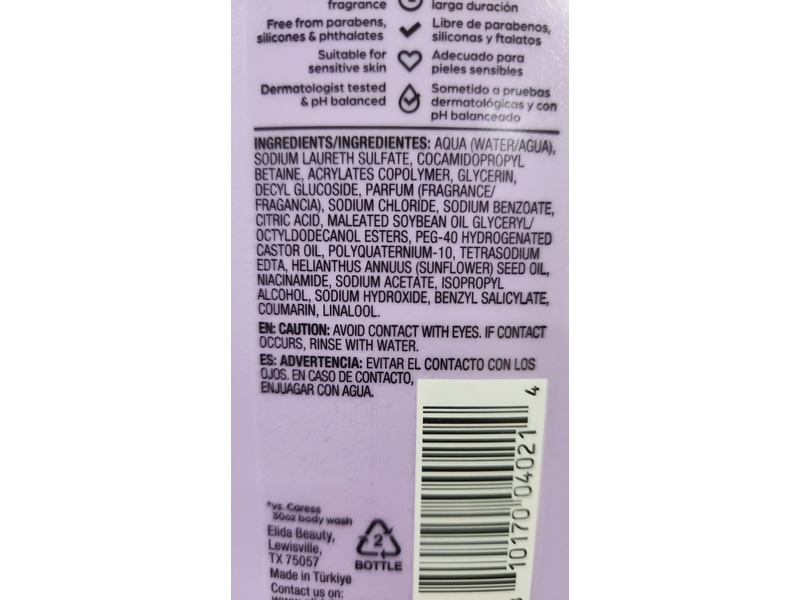 Caress Serum Infused Body Wash, Creamy Vanilla Blossom, 20 fl oz/591 mL, Pack Of 4