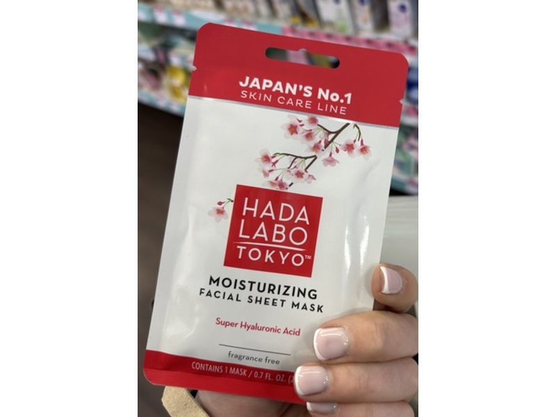 Hada Labo Tokyo Moisturizing Facial Sheet Mask, Hyaluronic Acid, 0.7 fl oz/20 mL, 1 Count
