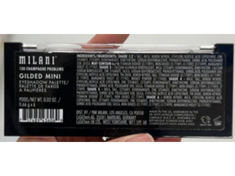 Milani Gilded Mini Eyeshadow Palette, 130 Champagne Problems, 0.02 oz