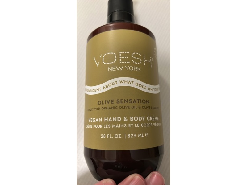 Voesh New York Olive Sensation, Vegan Hand & Body Cream, 28 fl oz/829 mL