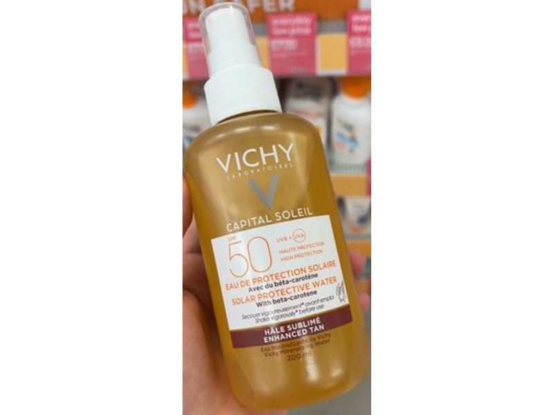 Vichy Laboratories Capital Soleil Solar Protection Water, SPF 50, Enhanced Tan, 200 ml