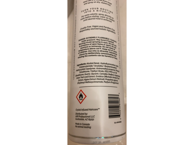 AIIR Flexible Hold Hairspray, Rose Quartz & Green Tea, 9 oz/300 mL