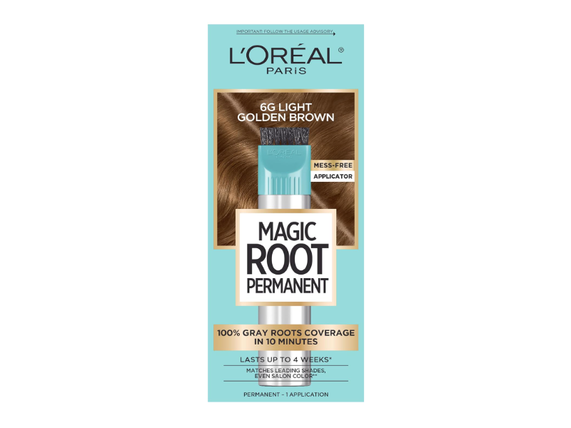 L'Oreal Paris Magic Root Permanent Hair Color Kit, 6G Light Golden Brown, 1 Application, Pack Of 2