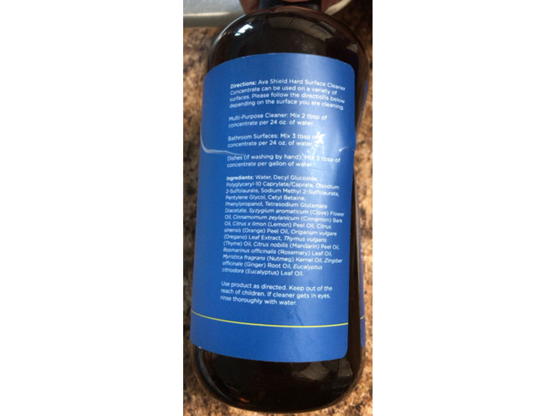 AVA Shield Hard Surface Cleaner Concentrate, 16 fl oz/473 mL