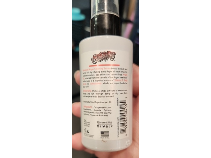 Suavecita Argan Silkening Serum, Original Scent, 2 fl oz/59 mL