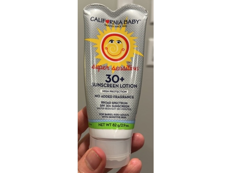 California Baby Super Sensitive Sunscreen Lotion, SPF 30+, 2.9 oz/82 g
