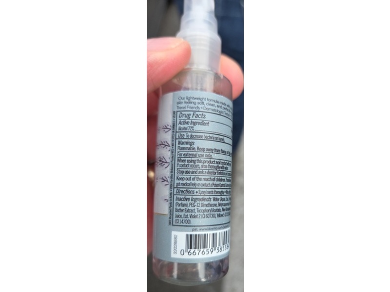 Bath & Body Works Anti-Bacterial Hand Spray, Mahogany Teak Wood, 1 fl oz/29 mL