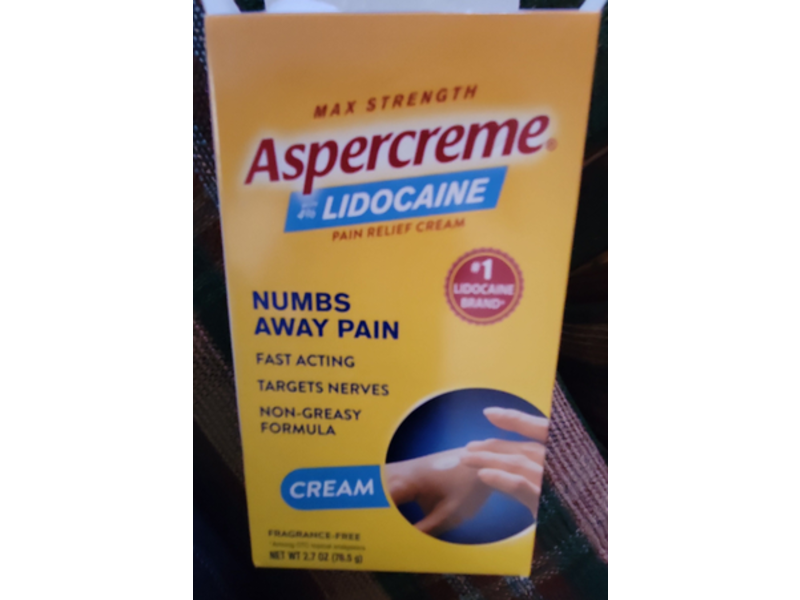 Aspercreme Lidocaine Pain Relief Cream, 2.7 oz/76.5 g