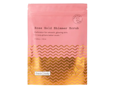 Frank Body Exfoliator Smooth, Glowing Scrub, Rose Gold Shimmer, 7.43 fl oz/220 g