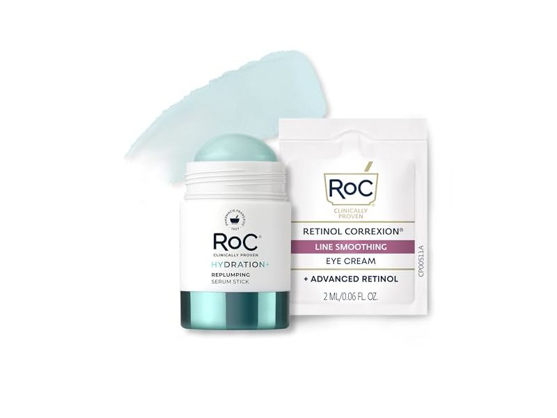 RoC Hydration+ Replumping Serum Stick with Line Smoothing Eye Cream Packette, 0.7oz
