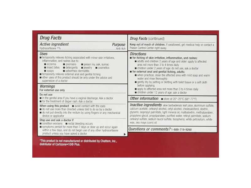 Kirkland Signature Anti Itch Plus Hydrocortisone Cream, 2 oz/56 g, Pack Of 4