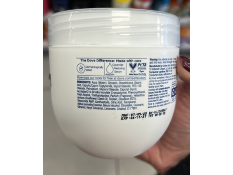 Dove Rich Care Body Cream, 400 mL