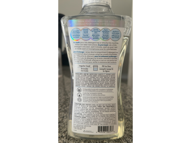 Method Laundry Detergent, Free + Clear, 66 Loads, 53.5 fl oz/1.58