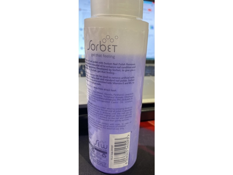 Clicks Sorbet Condition Nail Polish Remover, Acetone Lavender Oil, 250 mL