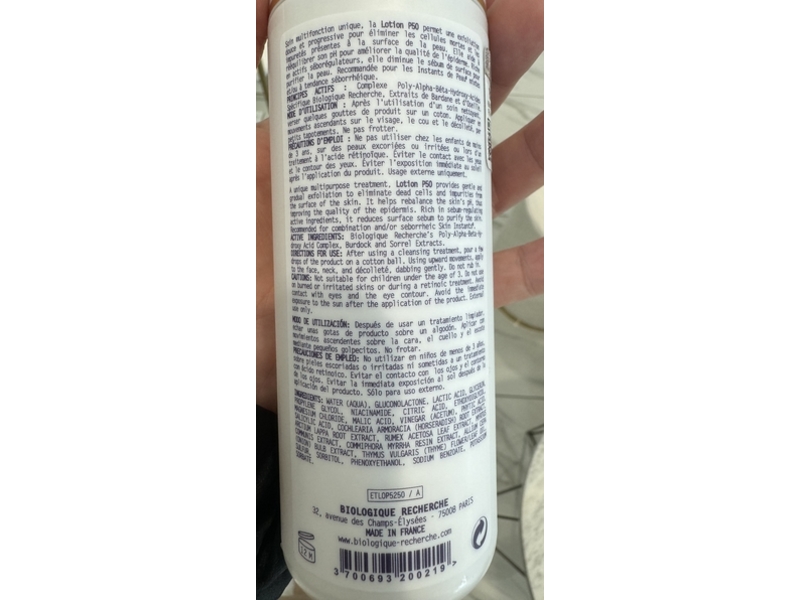Biologique Recherche Lotion P50 Phase D' Initialization Exfoliating & Purifying Lotion, 1.7 fl oz/50 mL