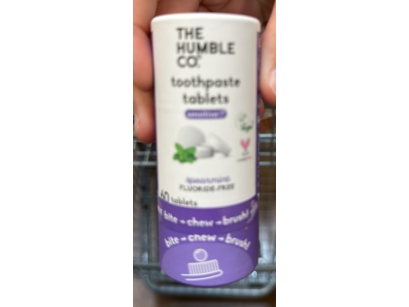 The Humble Co. Spearmint Sensitive Toothpaste Tablets, Spearmint, 60 Count