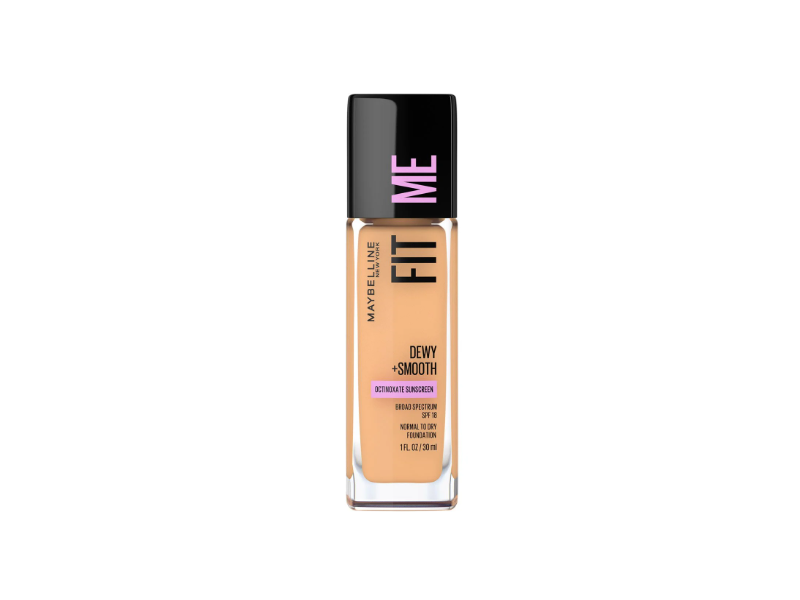 Maybelline New York Fit Me Dewy + Smooth Foundation, 130 Buff Beige, SPF 18, 1 fl oz/30 mL