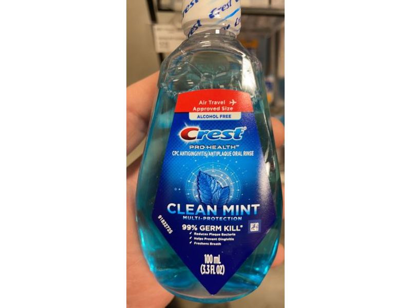 Crest Pro-Health Mouthwash, Clean Mint, 3.3 fl oz/100 mL